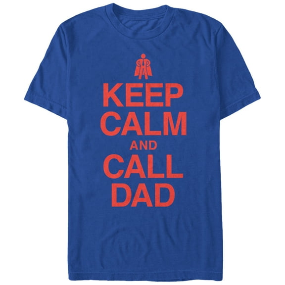 Men's Lost Gods Keep Calm and Call Dad Graphic Tee Royal Blue Small