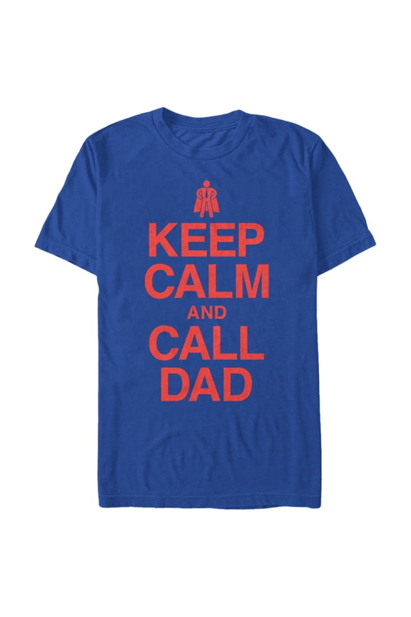 Men's Lost Gods Keep Calm and Call Dad Graphic Tee Royal Blue X Large