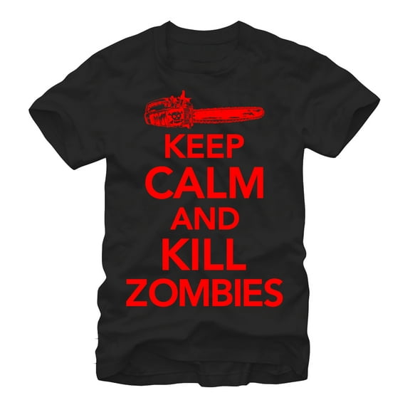 Men's Lost Gods Keep Calm and Kill Zombies Graphic Tee Black X Large