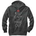 thumbnail image 1 of Men's Lost Gods Keep Calm and Make Out  Pull Over Hoodie Charcoal Heather Medium, 1 of 3