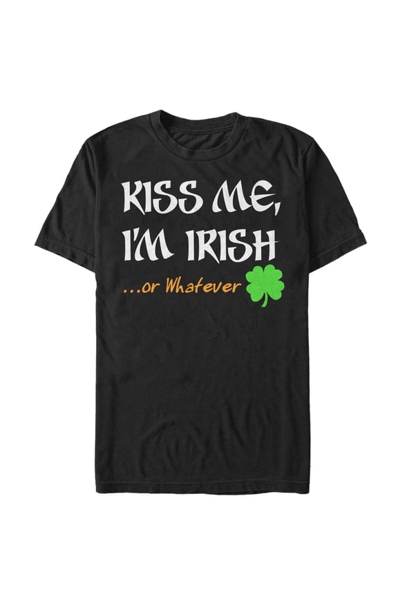 Men's Lost Gods Kiss Me I'm Irish or Whatever Graphic Tee Black Small