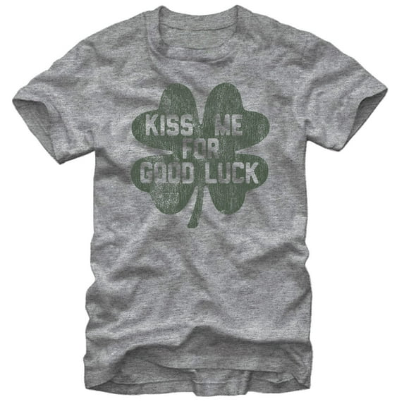 Men's Lost Gods Kiss Me for Good Luck Graphic Tee Athletic Heather Small