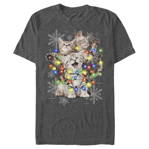 Men's Lost Gods Kitten Lights Graphic Tee Charcoal Heather Small