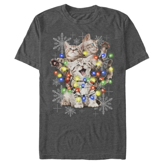 Men's Lost Gods Kitten Lights Graphic Tee Charcoal Heather X Large