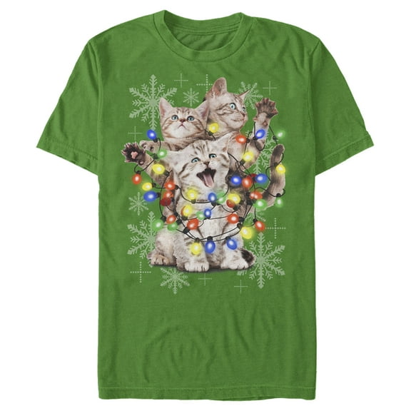 Men's Lost Gods Kitten Lights Graphic Tee Kelly Green Small