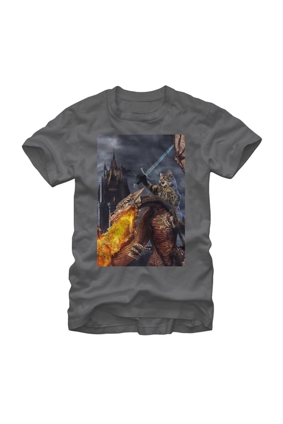Men's Lost Gods Kitty Knight in Camelot Graphic Tee Charcoal X Large