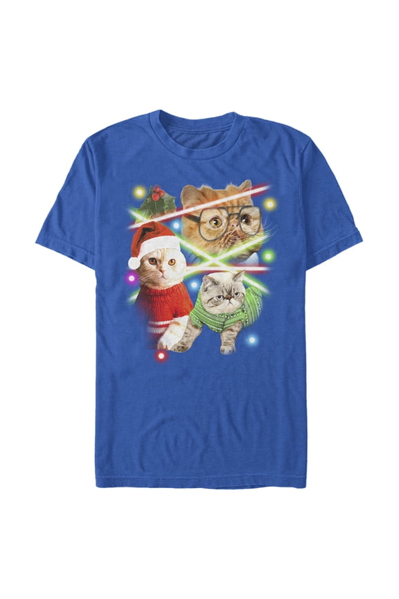 Men's Lost Gods Laser Cats Graphic Tee Royal Blue X Large