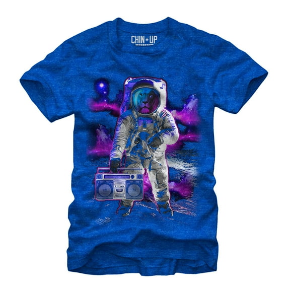 Men's Lost Gods Lion Astronaut  Graphic Tee Royal Heather 2X Large