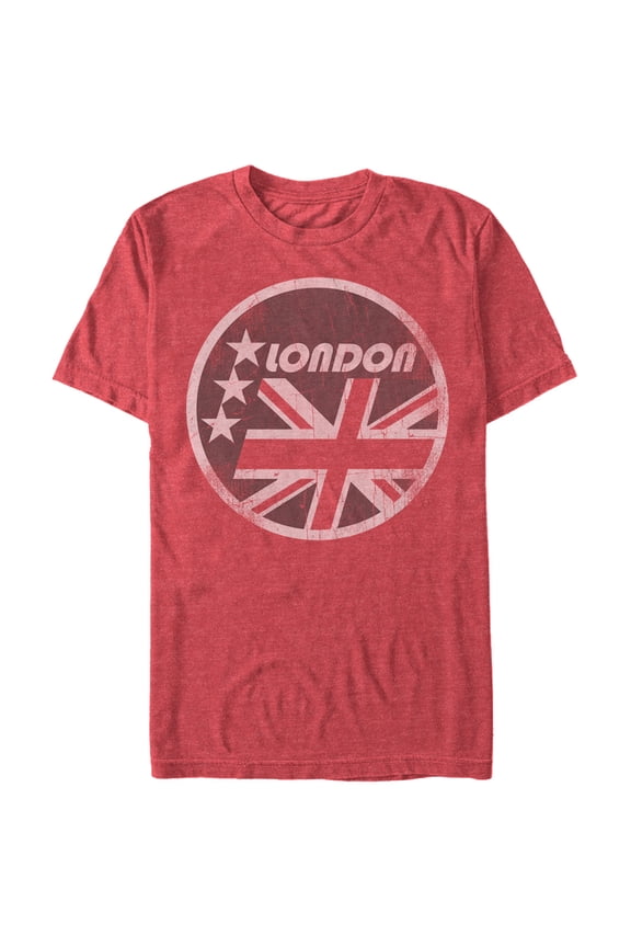 Men's Lost Gods London Union Jack Stars Graphic Tee Red Heather 2X Large