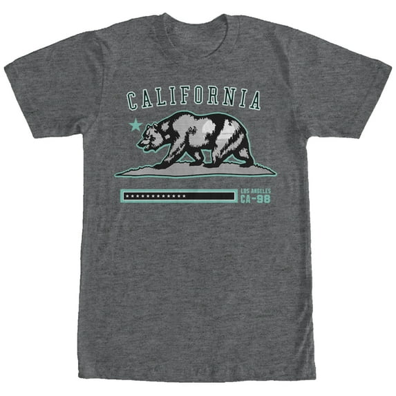Men's Lost Gods Los Angeles California Flag Graphic Tee Charcoal Heather Small