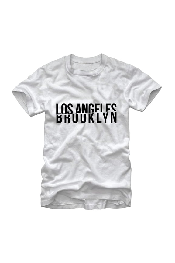 Men's Lost Gods Los Angeles and Brooklyn Graphic Tee White X Large