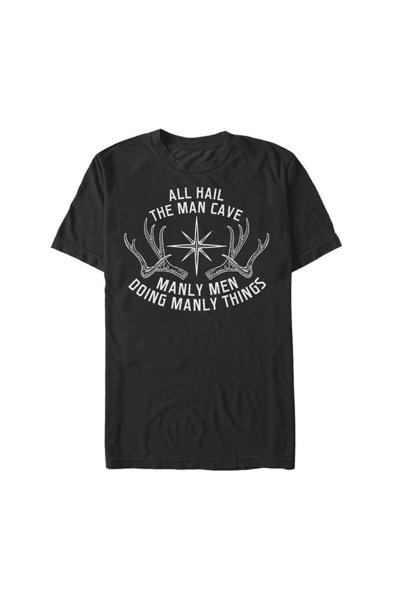 Men's Lost Gods Manly Man Cave Graphic Tee Black X Large