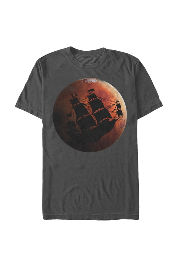 Men's Lost Gods Mars Pirate Ship  Graphic Tee Charcoal X Large