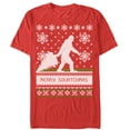thumbnail image 1 of Men's Lost Gods Merry Christmas Big Foot Graphic Tee Red 2X Large, 1 of 4
