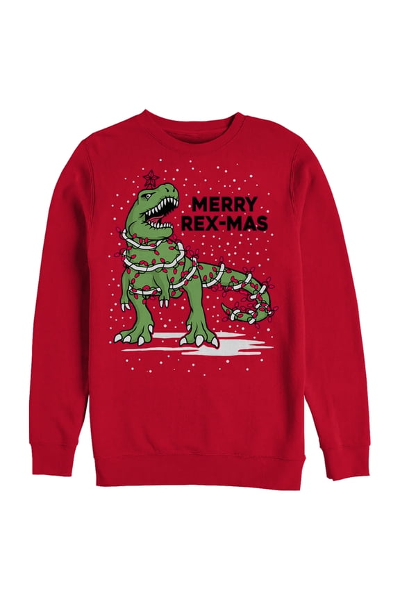 Men's Lost Gods Merry Rex-Mas Sweatshirt Red 3X Large