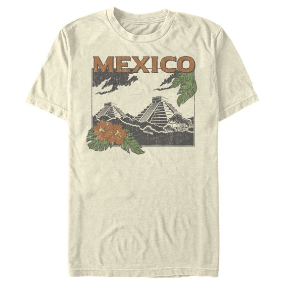 Men's Lost Gods Mexico Pyramid Scene  Graphic Tee Beige Small