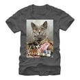 thumbnail image 1 of Men's Lost Gods Monocle and Medals Cat  Graphic Tee Charcoal X Large, 1 of 4
