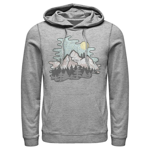 Men's Lost Gods Moonlight Mountains  Pull Over Hoodie Athletic Heather Medium