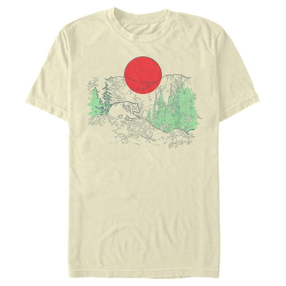 Men's Lost Gods Mountain Bear at Dusk Graphic Tee Cream Small