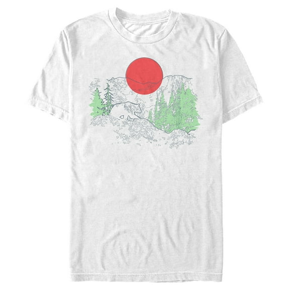 Men's Lost Gods Mountain Bear at Dusk  Graphic Tee White 3X Large