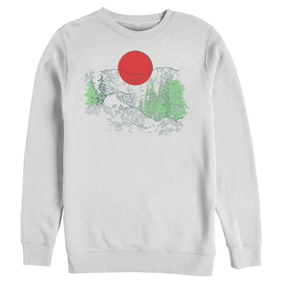 Men's Lost Gods Mountain Bear at Dusk Sweatshirt White Medium