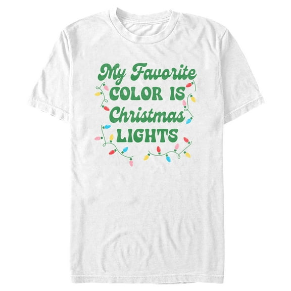Men's Lost Gods My Favorite Color Is Christmas Lights  Graphic Tee White X Large