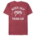 thumbnail image 1 of Men's Lost Gods Never Skip Thumb Day Graphic Tee Red Heather Small, 1 of 5