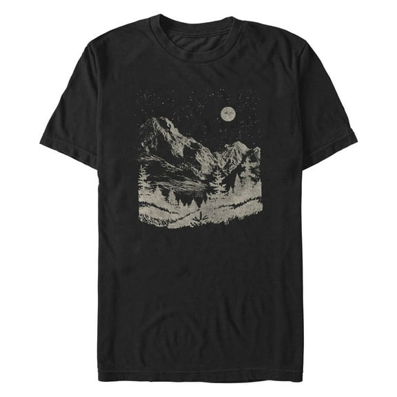 Men's Lost Gods Night Mountain Scene  Graphic T-Shirt