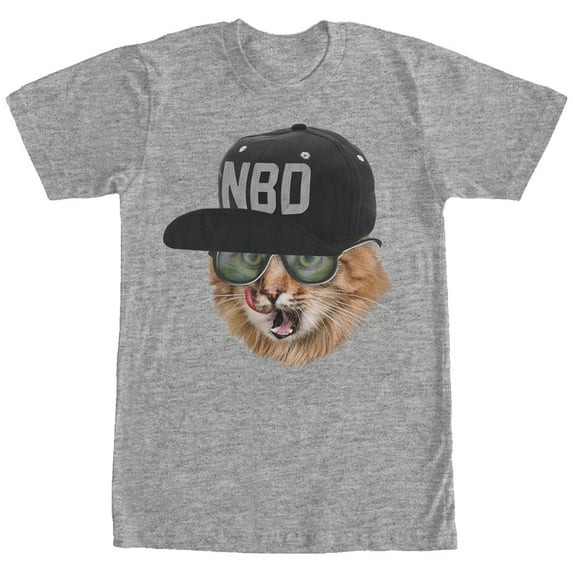 Men's Lost Gods No Big Deal Cat Graphic Tee Athletic Heather Medium