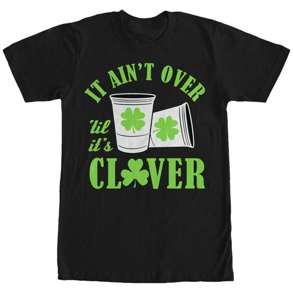 Men's Lost Gods Not Over Until It's Clover Ireland  Graphic Tee Black 2X Large