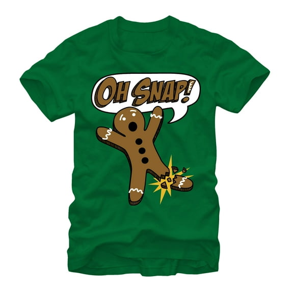 Men's Lost Gods Oh Snap Gingerbread Man Graphic Tee Kelly X Large