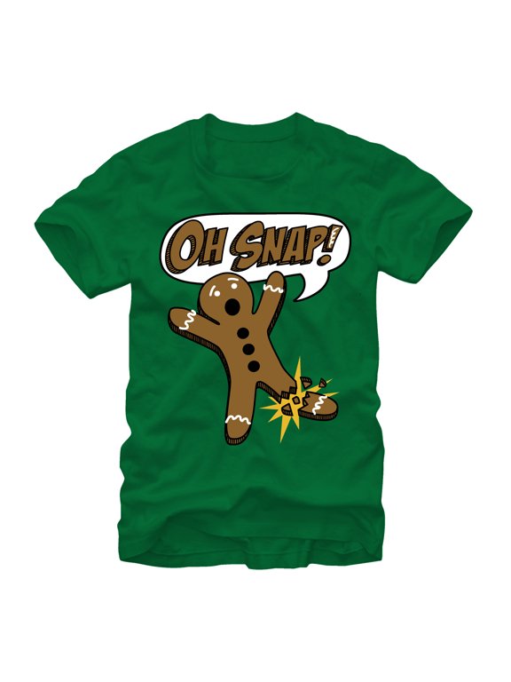Men's Lost Gods Oh Snap Gingerbread Man Graphic Tee Kelly X Large