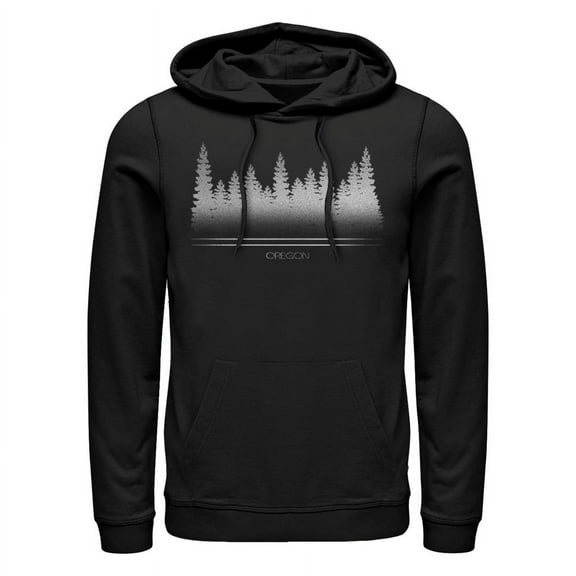 Men's Lost Gods Oregon Pine Trees  Pull Over Hoodie Black X Large