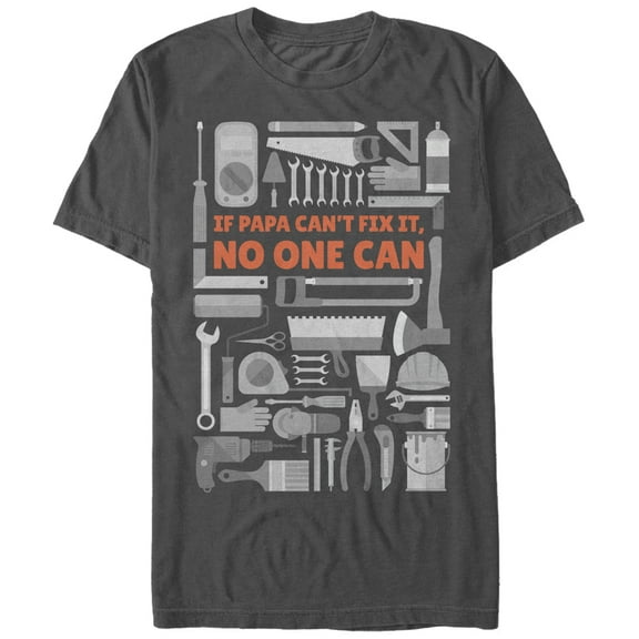 Men's Lost Gods Papa Can Fix It Graphic Tee Charcoal Medium