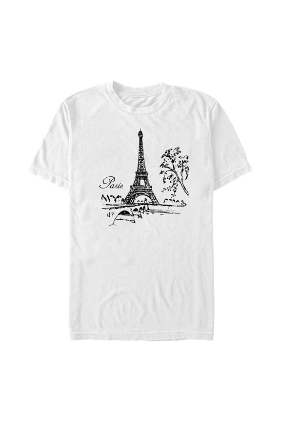 Men's Lost Gods Paris Eiffel Sketch Graphic T-Shirt