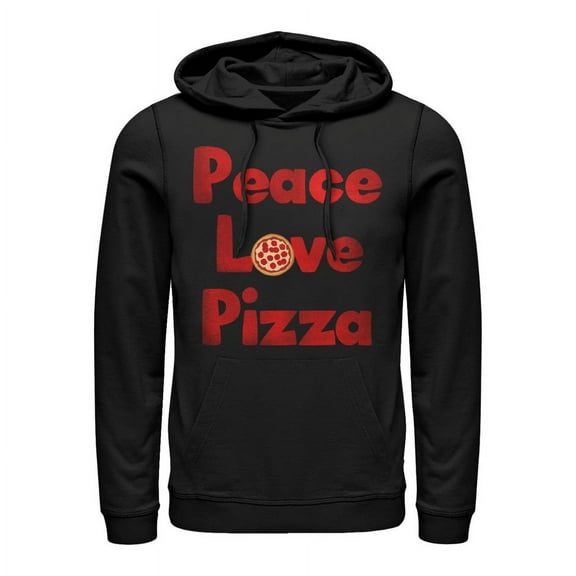 Men's Lost Gods Peace Love Pizza Pull Over Hoodie Black X Large