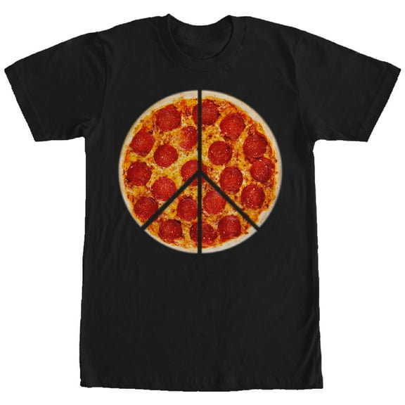 Men's Lost Gods Peace Pizza Pie  Graphic Tee Black 2X Large