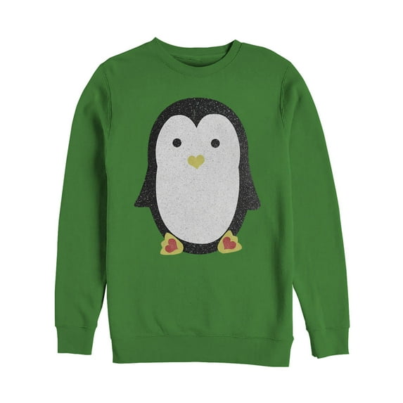 Men's Lost Gods Penguin Heart Feet Sweatshirt Kelly Green Medium