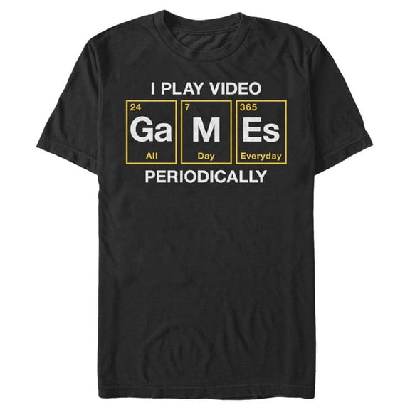 Men's Lost Gods Periodic Table Video Games  Graphic Tee Black Small