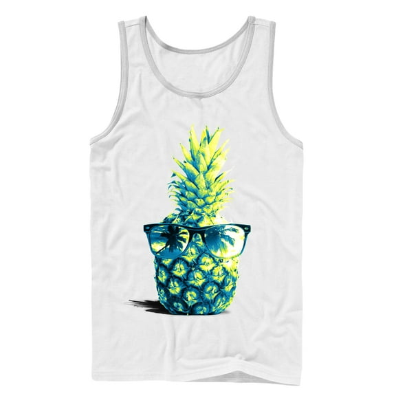 Men's Lost Gods Pineapple Sunglasses Tank Top White Large