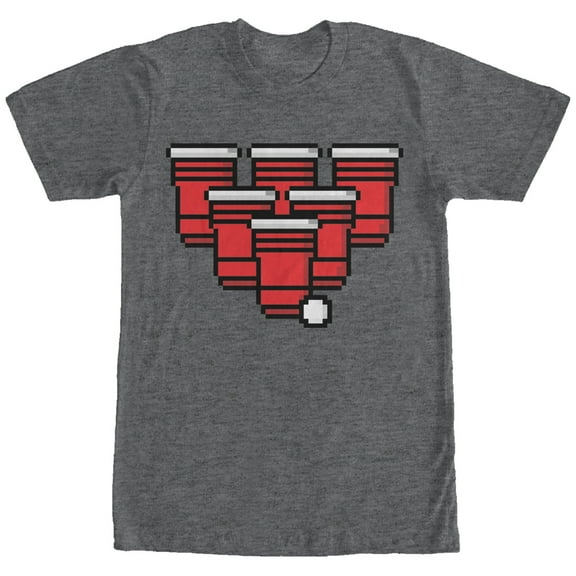 Men's Lost Gods Pixel Pong Graphic Tee Charcoal Heather Medium