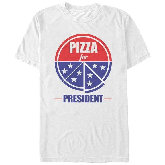 Men's Lost Gods Pizza for President  Graphic Tee White Large