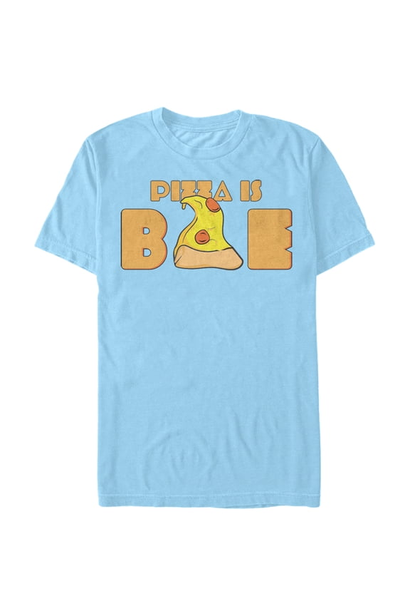 Men's Lost Gods Pizza is Bae Slice Graphic Tee Light Blue Large