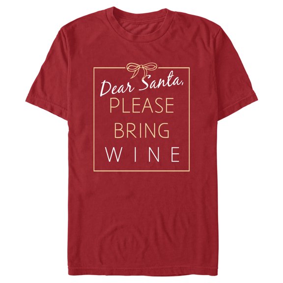 Men's Lost Gods Please Bring Wine  Graphic Tee Cardinal Small