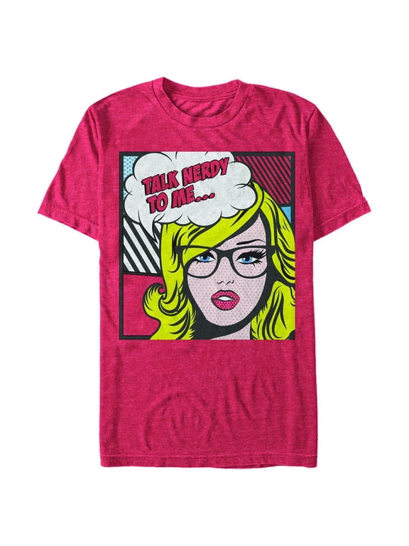 Men's Lost Gods Pop Art Talk Nerdy to Me Graphic Tee Red Heather 3X Large
