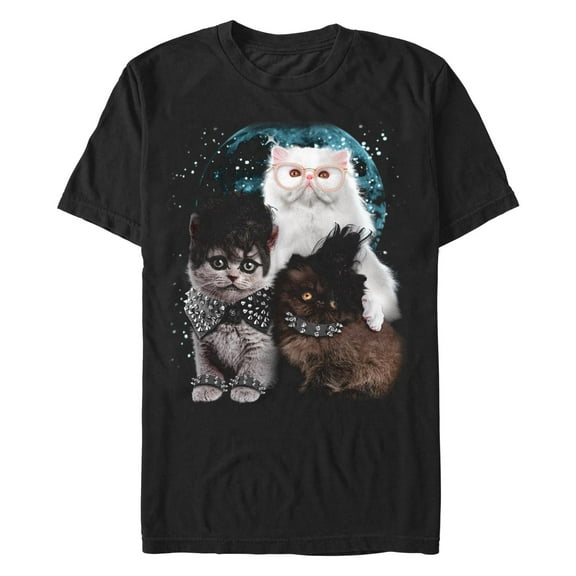 Men's Lost Gods Punk Cats Planet Graphic T-Shirt