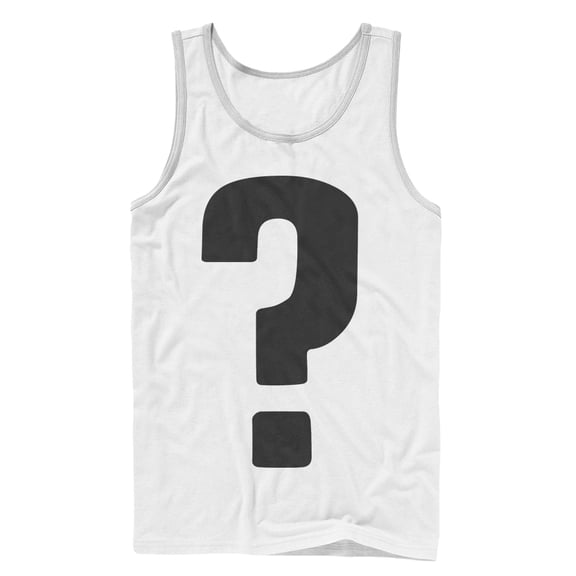 Men's Lost Gods Question Mark  Tank Top White Large