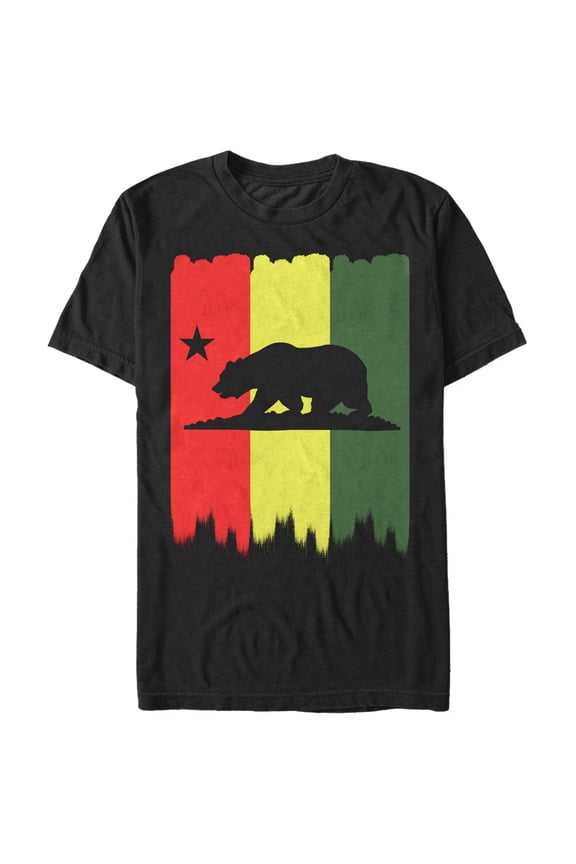 Men's Lost Gods Rasta California Bear Graphic Tee Black Large