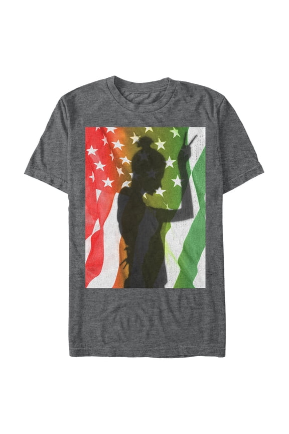 Men's Lost Gods Rasta Peace American Flag Graphic Tee Charcoal Heather Large