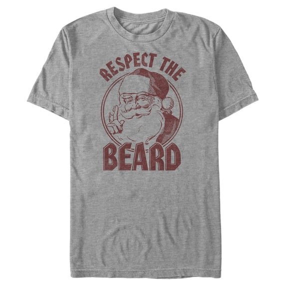 Men's Lost Gods Respect The Beard Graphic Tee Athletic Heather Medium